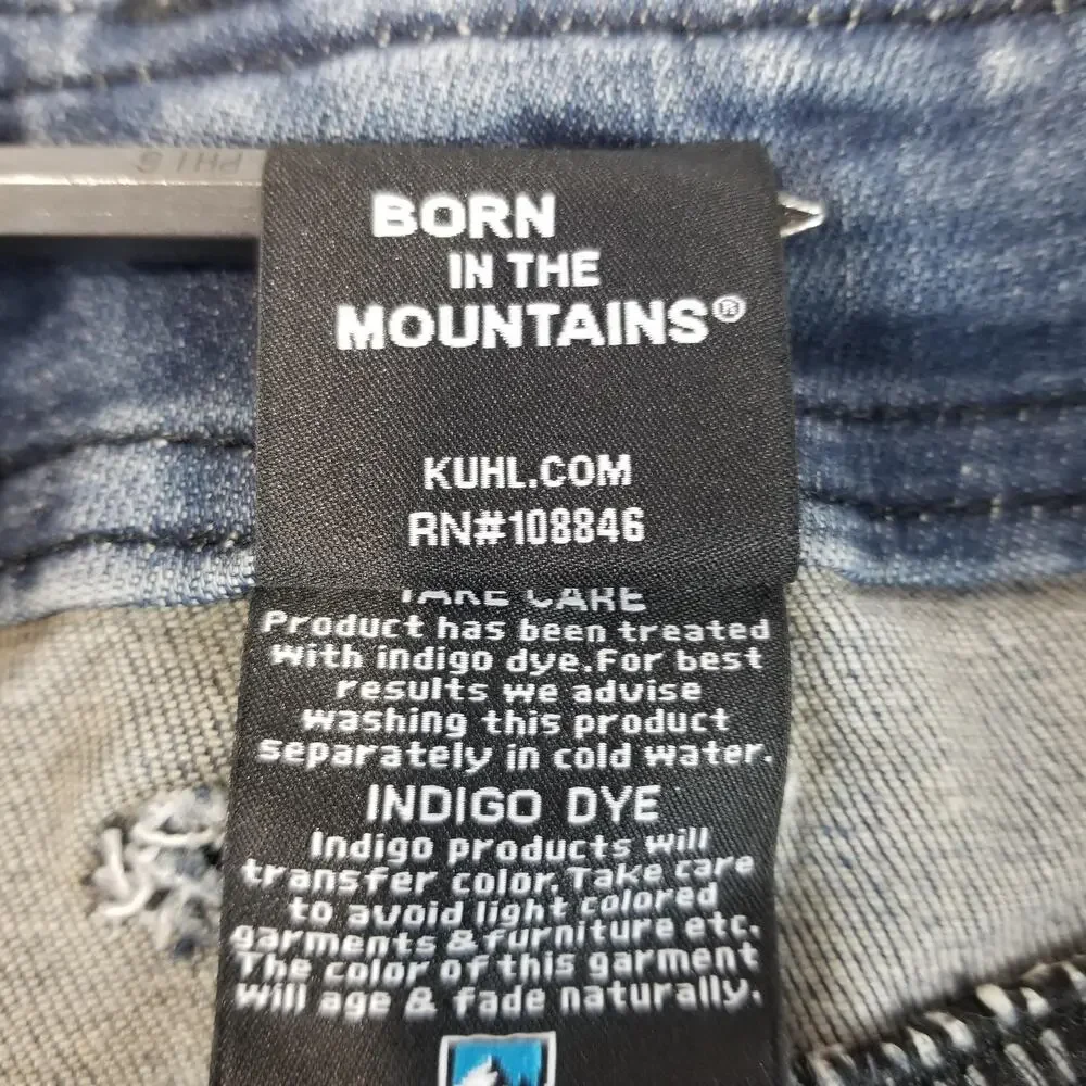 Kuhl Jeans Mens 34x34 Blue Medium Wash Straight Stretch Denim Organic Cotton